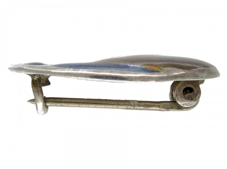Silver Art Nouveau & Enamel Brooch