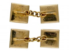 Art Deco Onyx & Pearl Gold Cufflinks