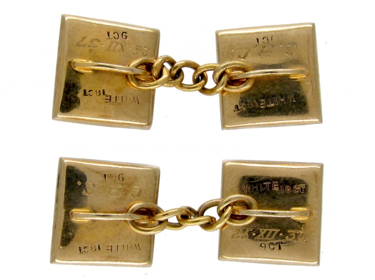 Art Deco Onyx & Pearl Gold Cufflinks