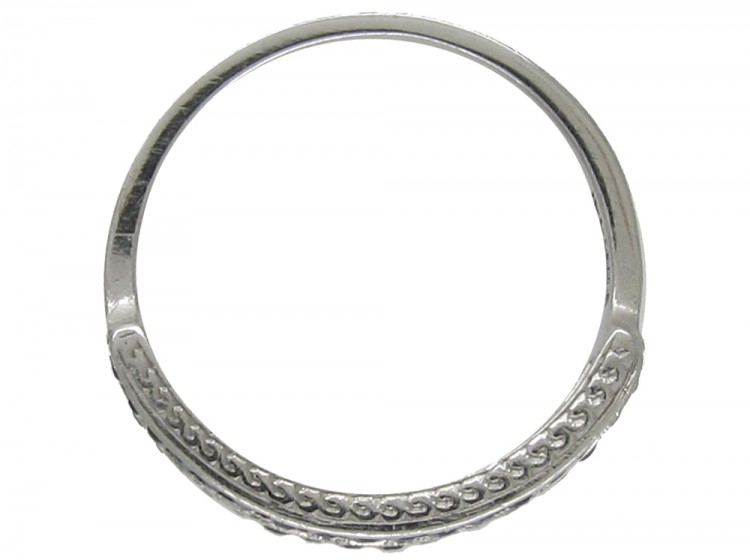 Sapphire & Diamond Art Deco Half Hoop Ring