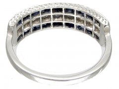 Sapphire & Diamond Art Deco Half Hoop Ring