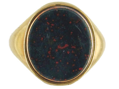 Opening 18ct Gold & Bloodstone Signet Ring