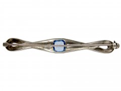 Silver, Marcasite & Blue Paste Brooch