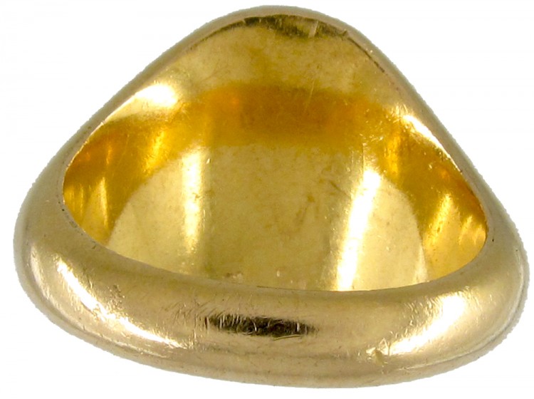 Opening 18ct Gold & Bloodstone Signet Ring