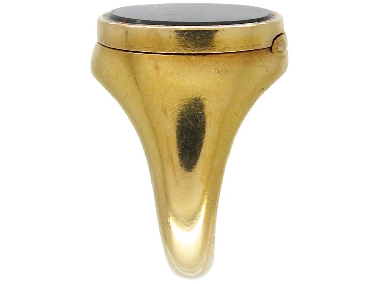Opening 18ct Gold & Bloodstone Signet Ring
