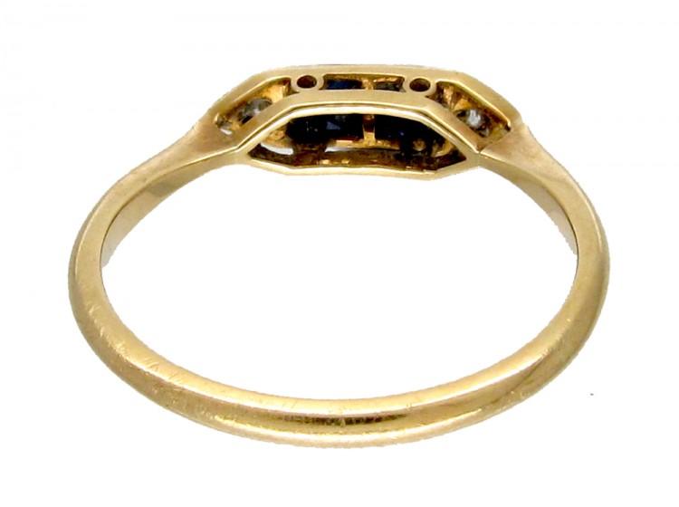 Double Sapphire Art Deco Ring