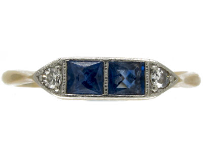Double Sapphire Art Deco Ring