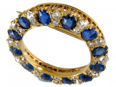 Sapphire & Diamond Circle Brooch