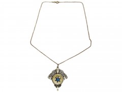 Art Nouveau Silver Pendant on Chain by Meyer