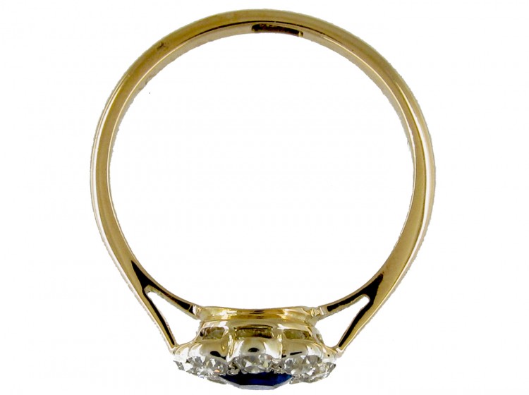Edwardian Sapphire & Diamond Cluster Ring