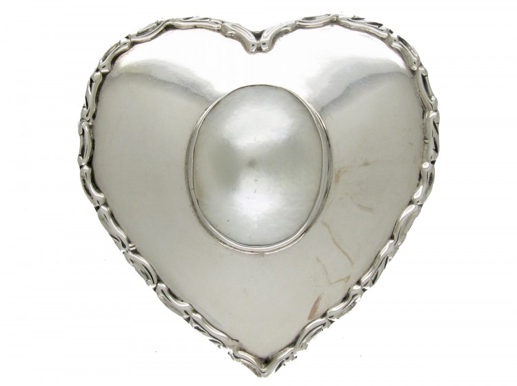 Arts & Crafts Silver Heart Shape Box