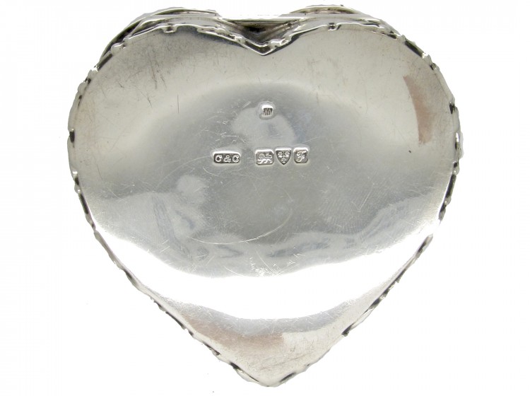 Arts & Crafts Silver Heart Shape Box