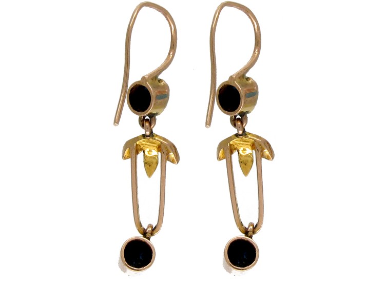 Edwardian Turquoise & Seed Pearl Drop Earrings