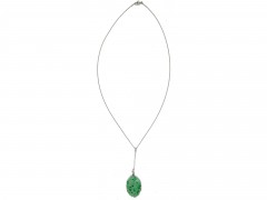 Art Deco Jade Pendant on Chain