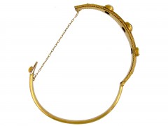 Gold & Moonstone Etruscan Bangle