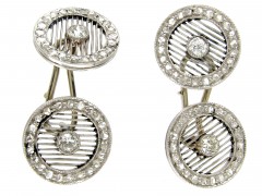 Diamond & Platinum Art Deco Cufflinks