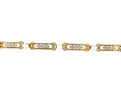 French Natural Pearl & Diamond 18ct Gold Bracelet