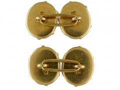 Victorian Gold Engraved Seal Opening Locket Cufflinks