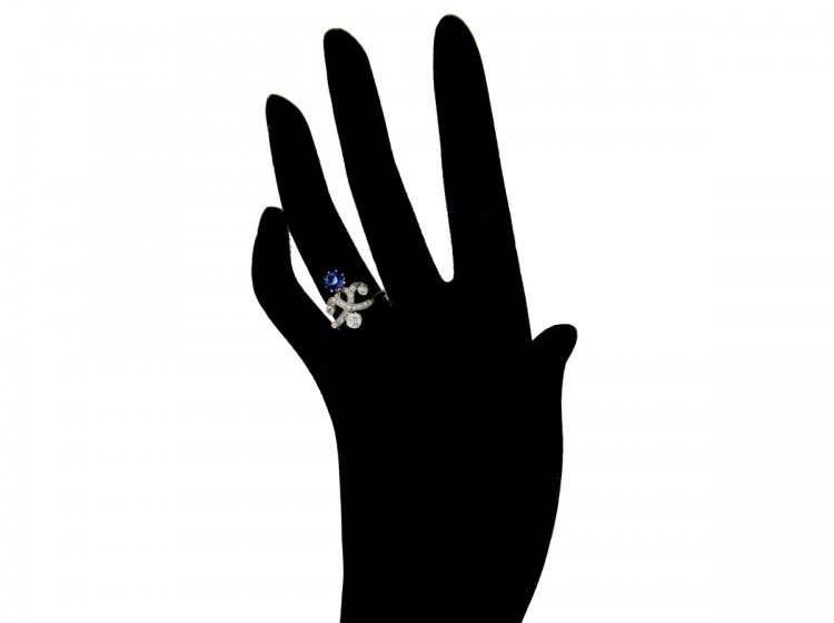 Art Nouveau Sapphire & Diamond Ring