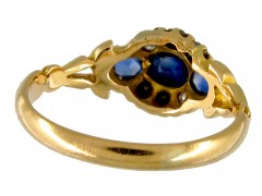 Edwardian Sapphire & Diamond 18ct Gold Cluster Ring