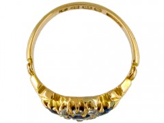 Edwardian Sapphire & Diamond 18ct Gold Cluster Ring