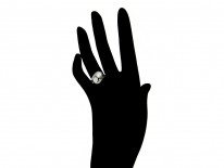 Pearl & Diamond White Gold Art Deco Ring