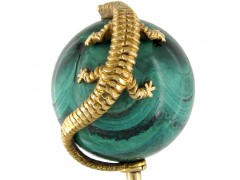 Gold & Malachite Salamander Tie Pin