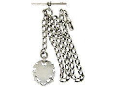 Silver Albert Chain with Medallion