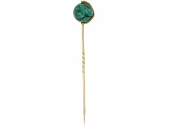 Gold & Malachite Salamander Tie Pin
