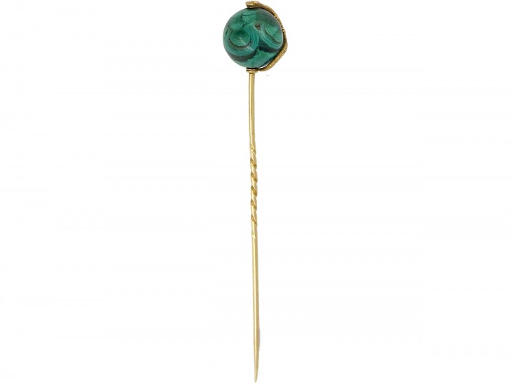 Gold & Malachite Salamander Tie Pin