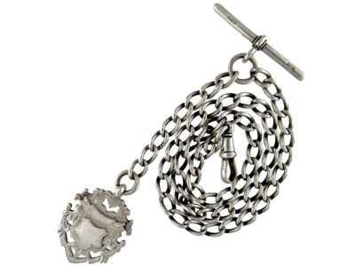 Silver Albert Chain with Medallion