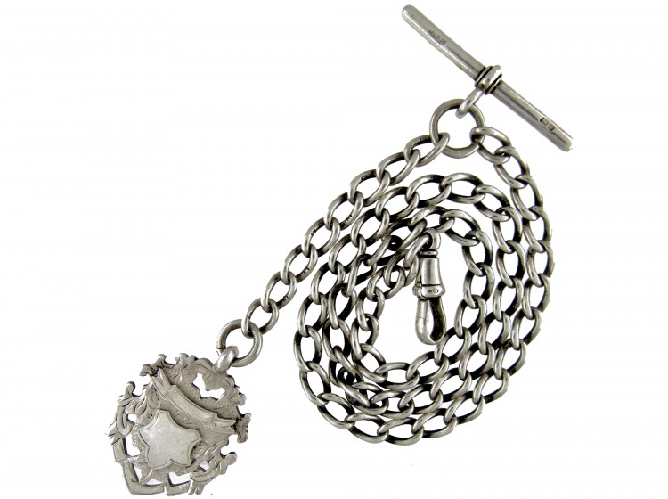 Silver Albert Chain with Medallion