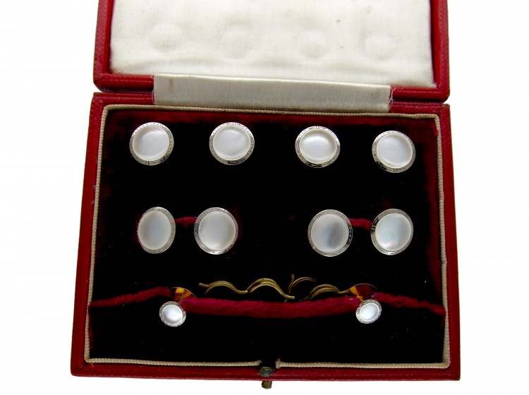 Gold Cufflinks, Buttons & Studs Set