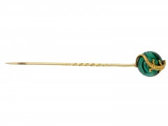 Gold & Malachite Salamander Tie Pin