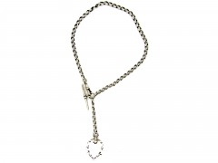 Silver Albert Chain with Medallion
