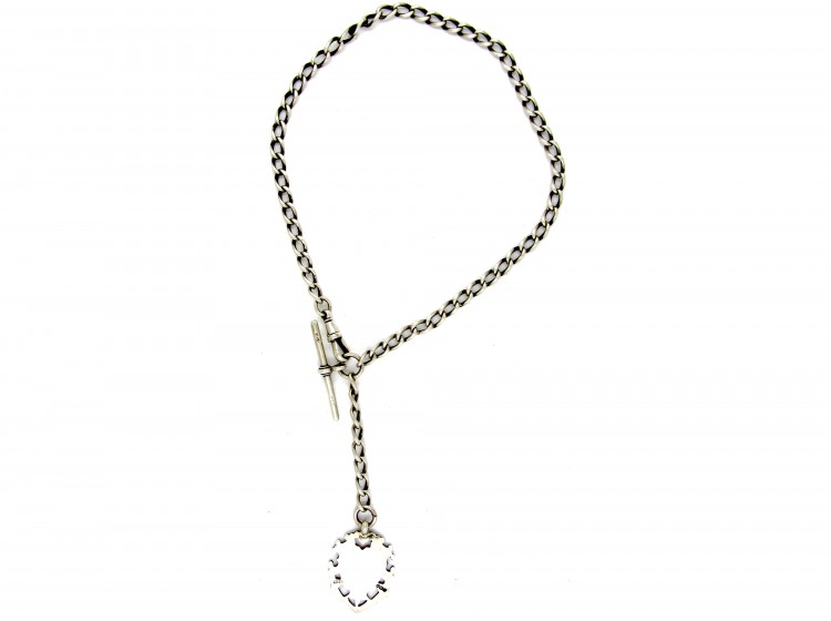 Silver Albert Chain with Medallion