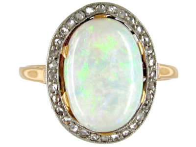 Edwardian Opal & Diamond Cocktail Ring
