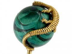 Gold & Malachite Salamander Tie Pin
