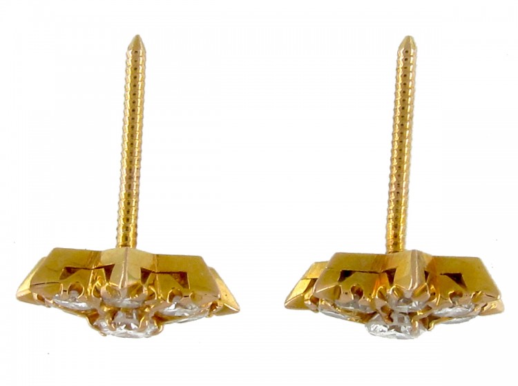 Diamond & Gold Star Earstuds