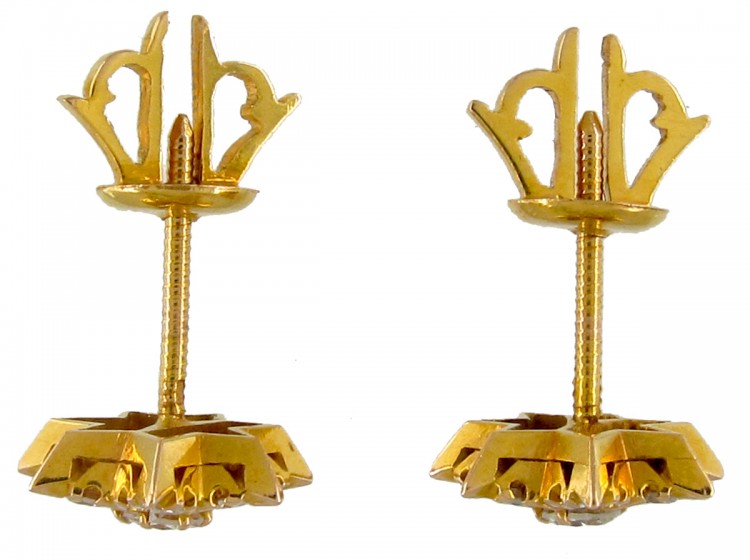 Diamond & Gold Star Earstuds