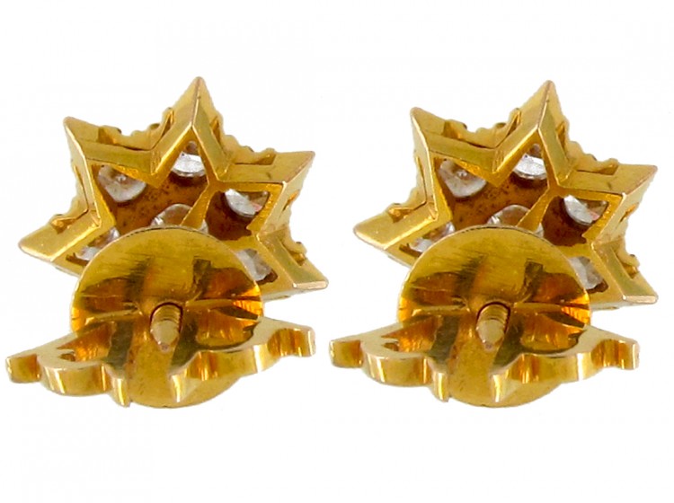 Diamond & Gold Star Earstuds