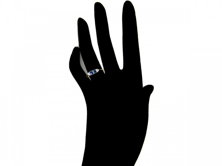 Double Sapphire Art Deco Ring