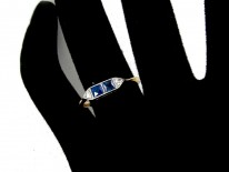 Double Sapphire Art Deco Ring