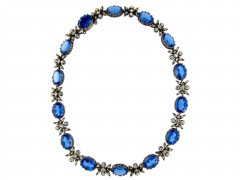 Blue & White Victorian Paste & Silver Collar