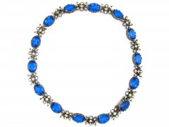 Blue & White Victorian Paste & Silver Collar