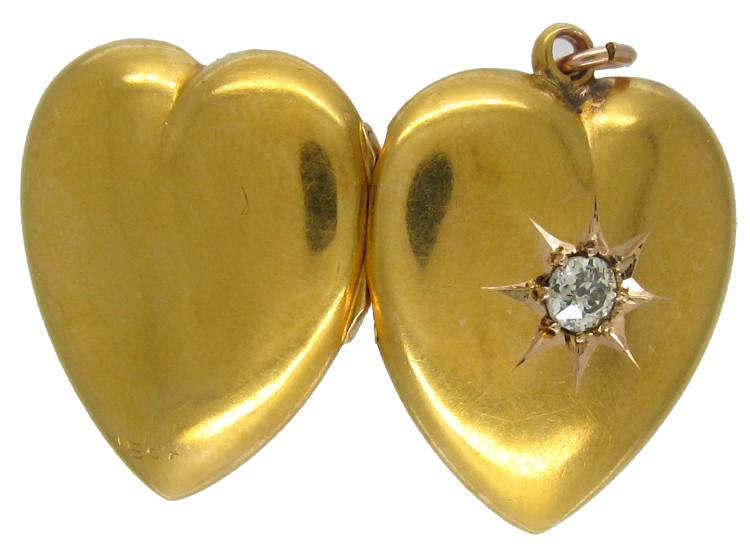 Victorian Diamond Set 15ct Gold Heart Locket