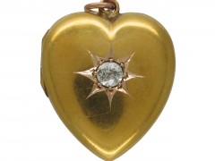Victorian Diamond Set 15ct Gold Heart Locket