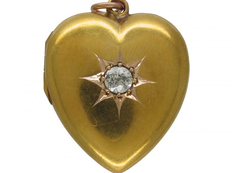 Victorian Diamond Set 15ct Gold Heart Locket