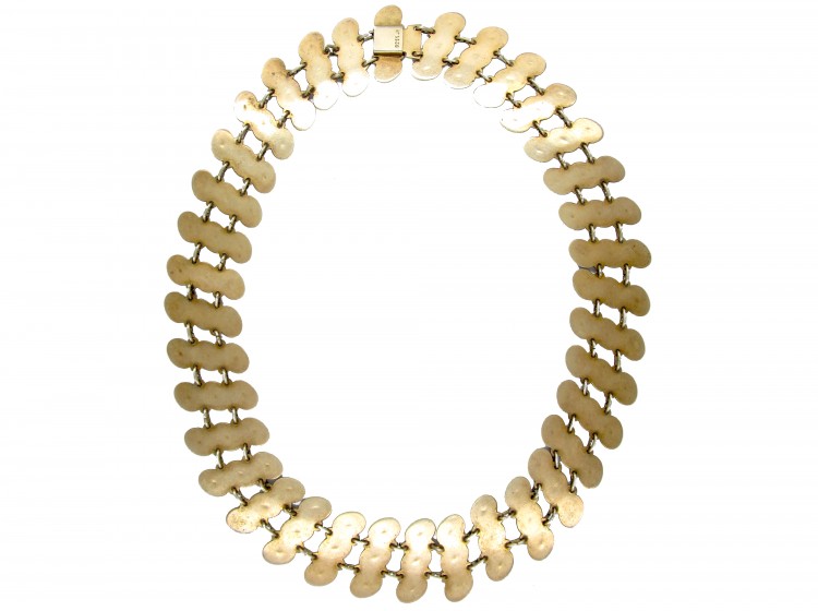 Blue Enamel Collar Necklace