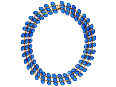 Blue Enamel Collar Necklace